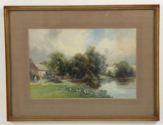 Appraisal: FRANK GRESLEY ENGLISH LANDSCAPE WATERCOLOR SIGNED ENGLISH LANDSCAPE WATERCOLOR BY