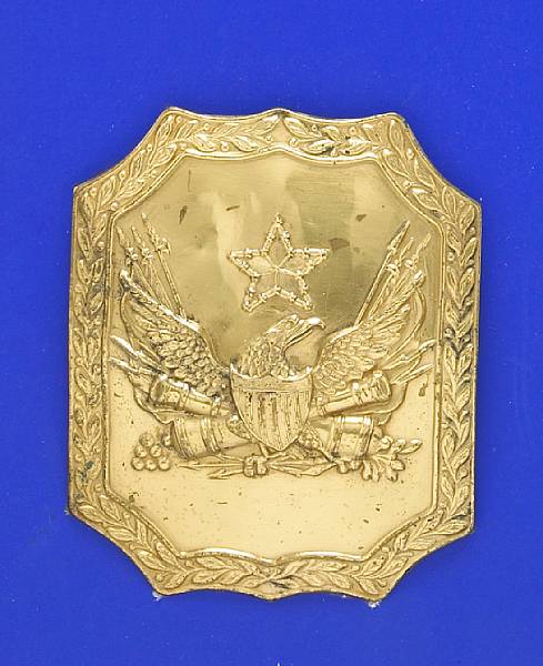 Appraisal: A 'star of stars' militia cap plate circa - Die