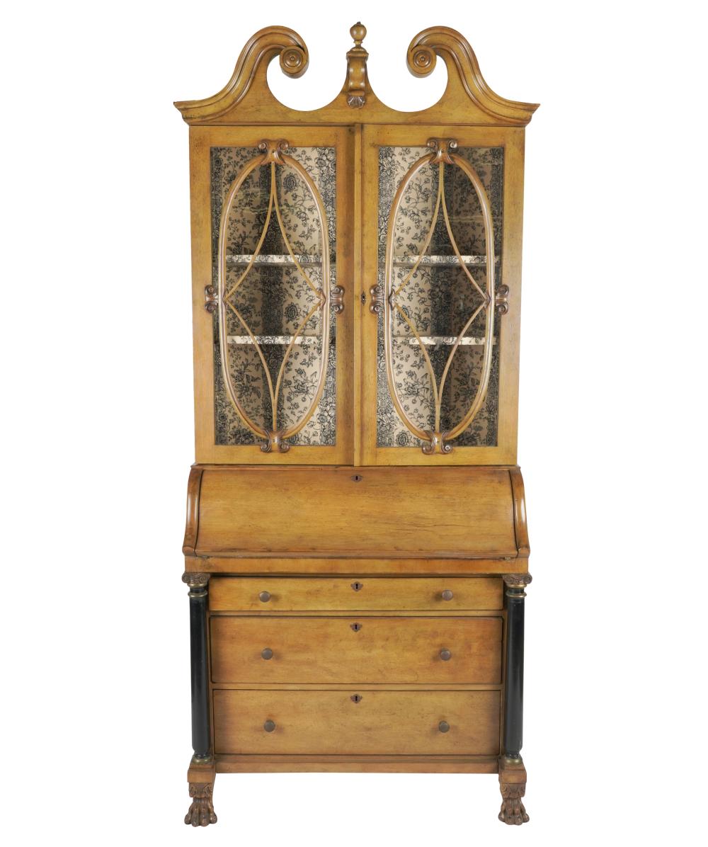 Appraisal: CHIPPENDALE-STYLE DROP FRONT SECRETARYlate th early th century mahogany ebonized