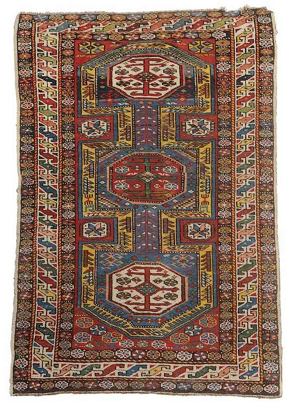 Appraisal: Kubah Rug Turkish early th century navy ground with three