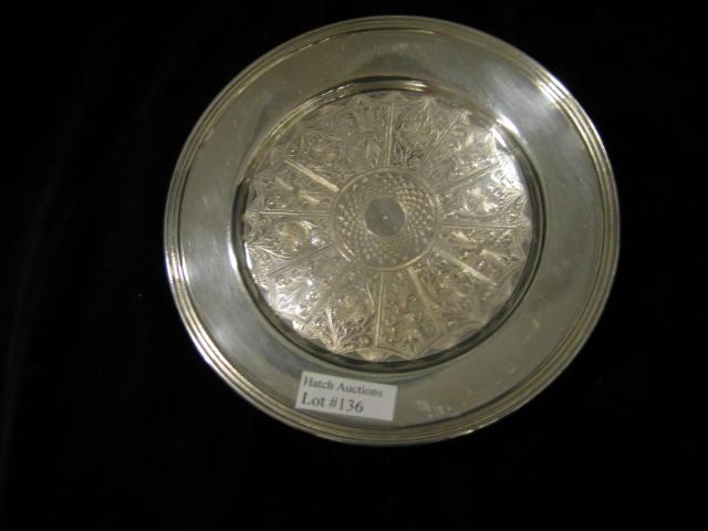 Appraisal: Set of Silverplate Bread Plates engraved designs