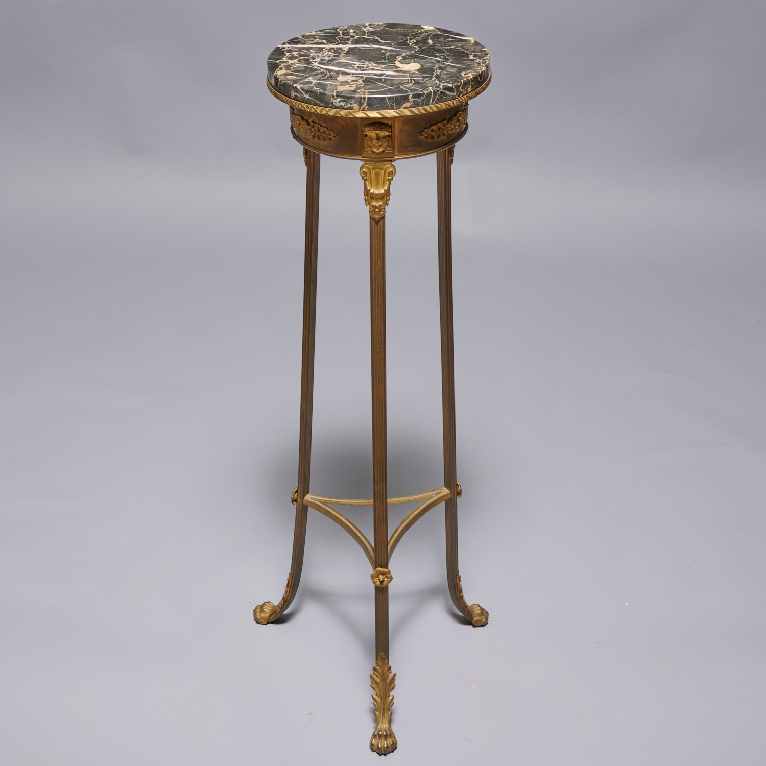 Appraisal: CONTINENTAL MARBLE TOP GILT BRONZE PEDESTAL STAND th th c