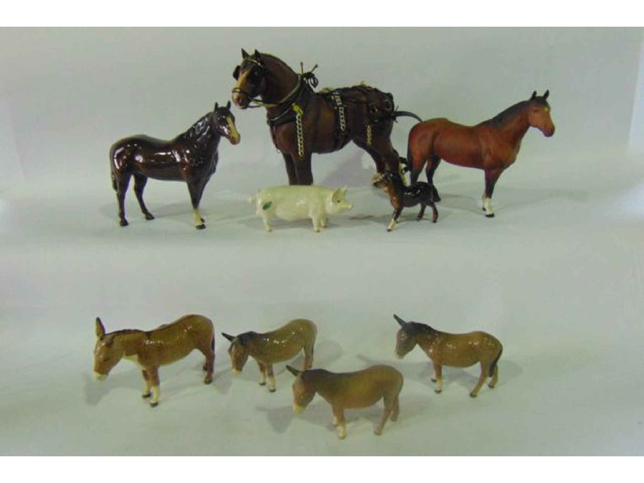 Appraisal: A collection of Beswick animals including two of brown Quarter