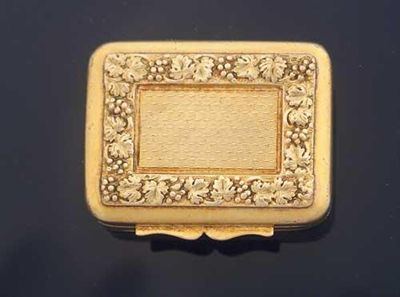 Appraisal: A George III silvergilt vinaigrette with ribbed sides and an