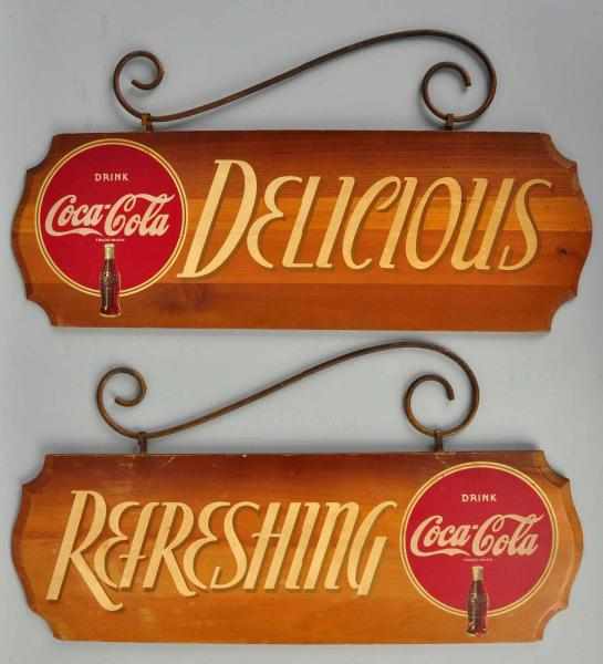 Appraisal: Lot of Wooden Coca-Cola Signs s Made by Kay Displays