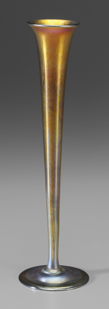 Appraisal: Tiffany Bud Vase American th century tapered slender form with