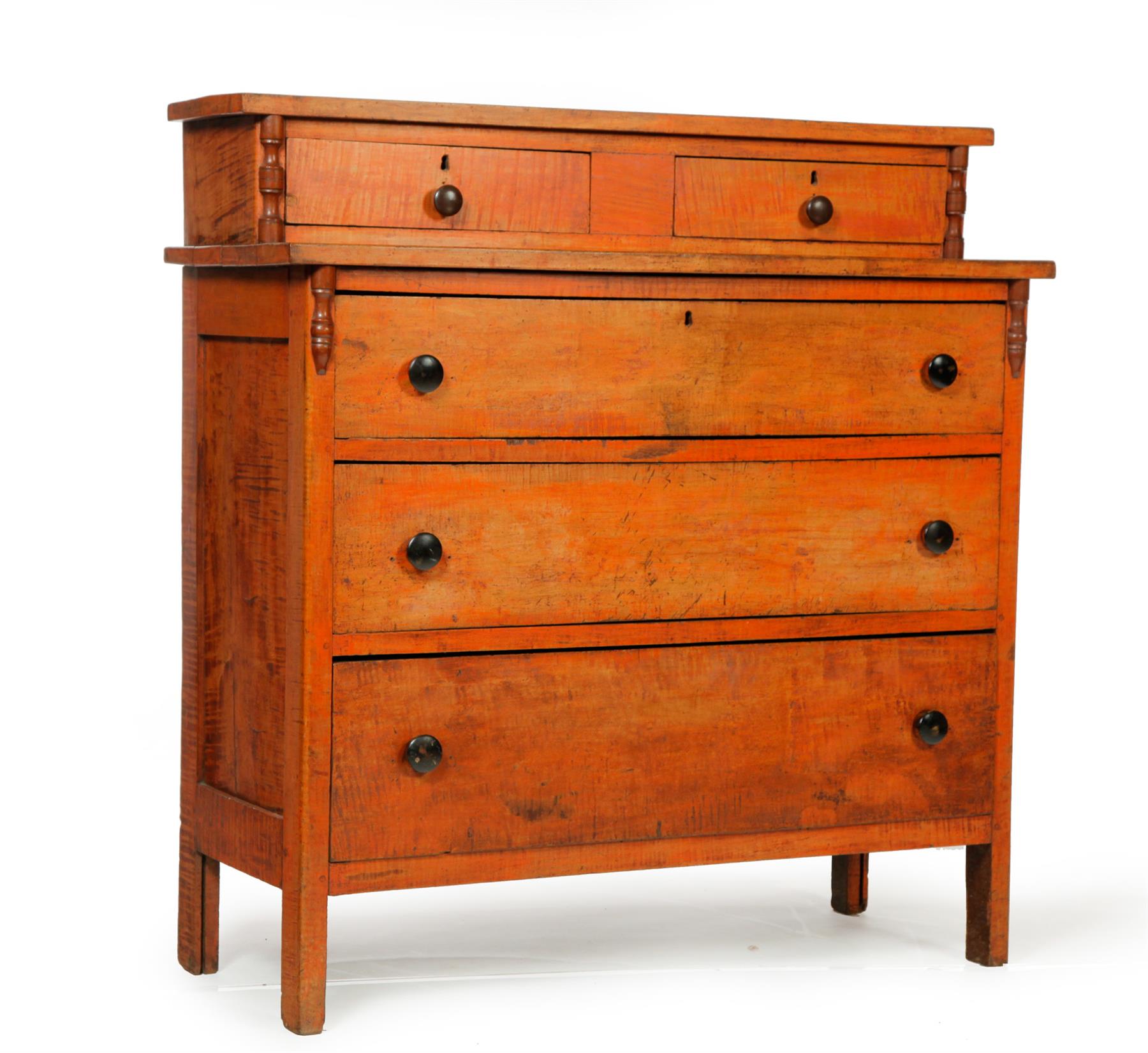 Appraisal: EMPIRE CHEST OF DRAWERS American mid th century curly maple