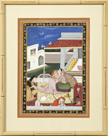 Appraisal: Indian Intricately Painted Illuminated Page second quarter th century depicting