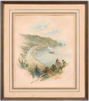 Appraisal: Fred Achert watercolor German Cincinnati Ohio - quot Avalon Santa