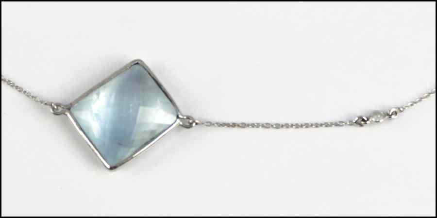 Appraisal: KARAT WHITE GOLD AND AQUAMARINE NECKLACE grams Condition No Specific