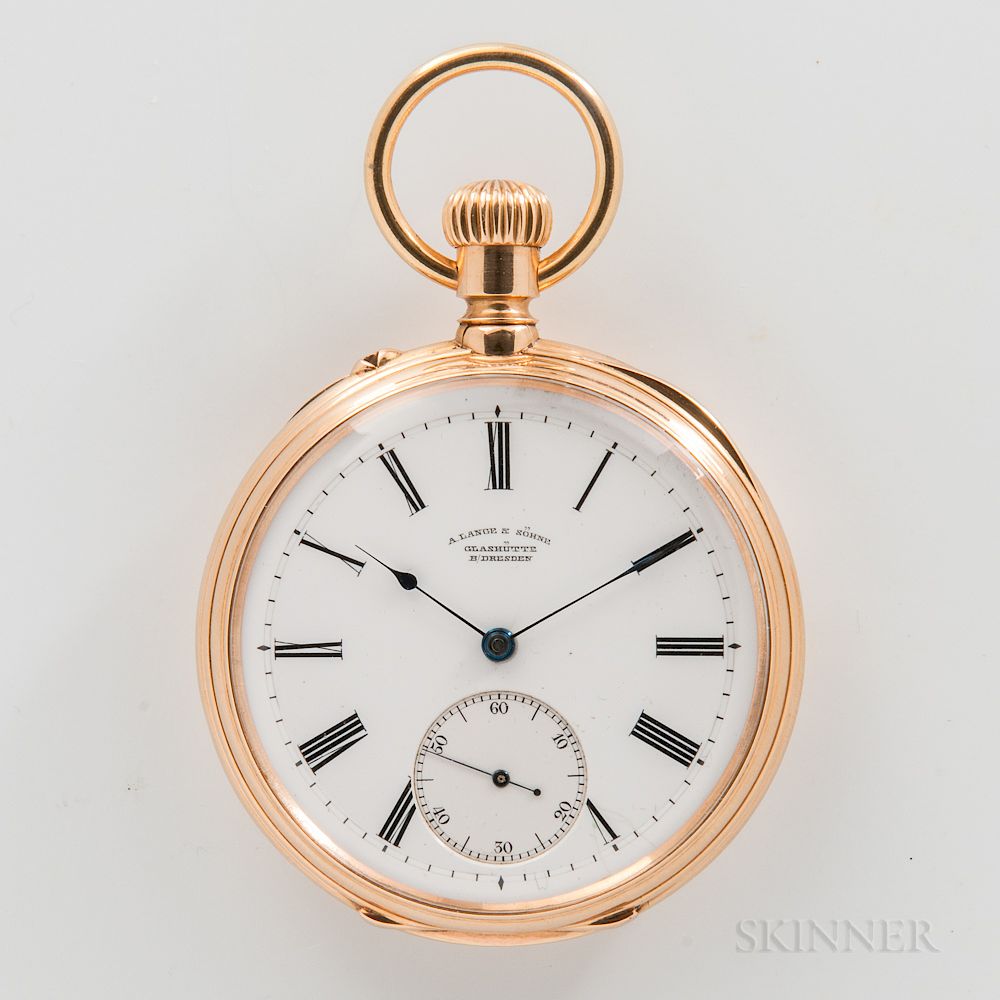 Appraisal: A Lange Sohne kt Gold Open-face Watch A Lange Sohne