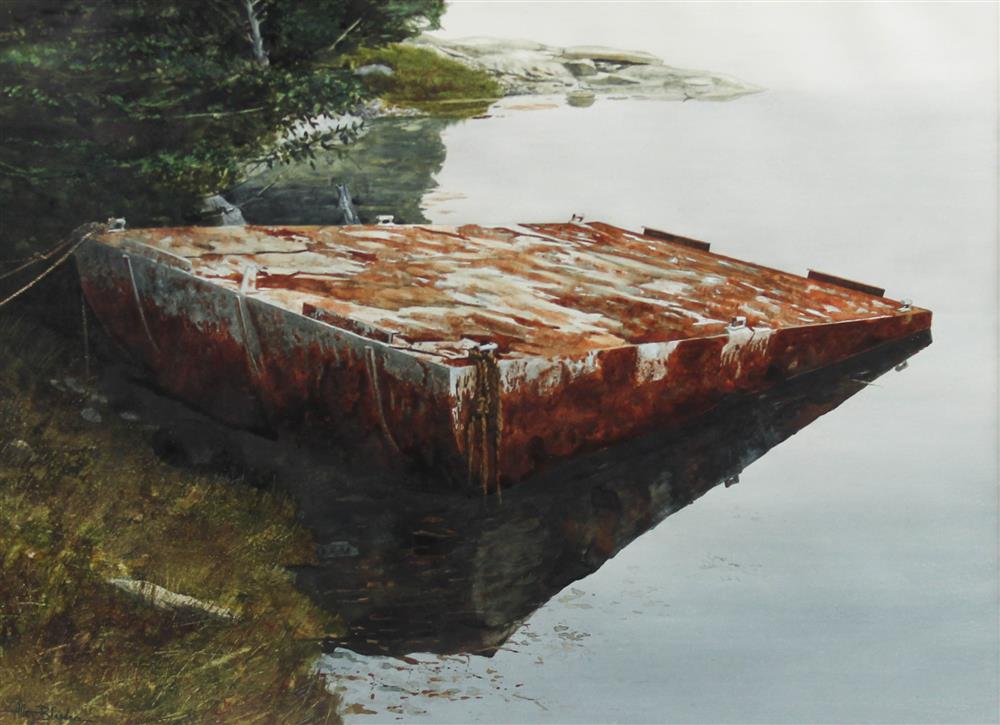 Appraisal: ALLEN BLAGDEN AMERICAN - THE BARGE Watercolor x in sight