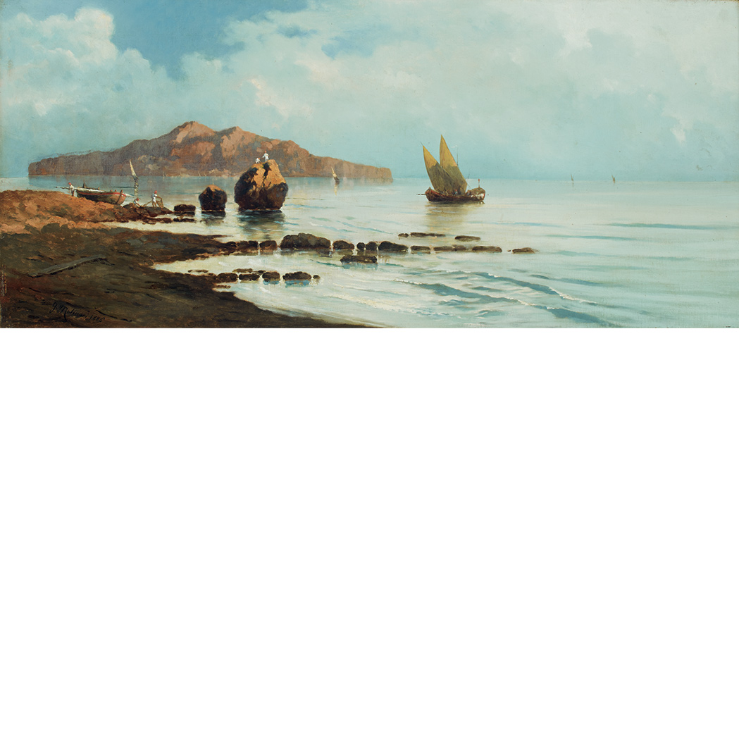 Appraisal: Attributed to Guido Molinari View of Capri Signed G Molinari