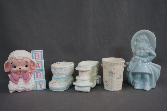 Appraisal: Vintage New Baby Welcome Planters ca 's- 's ceramic and