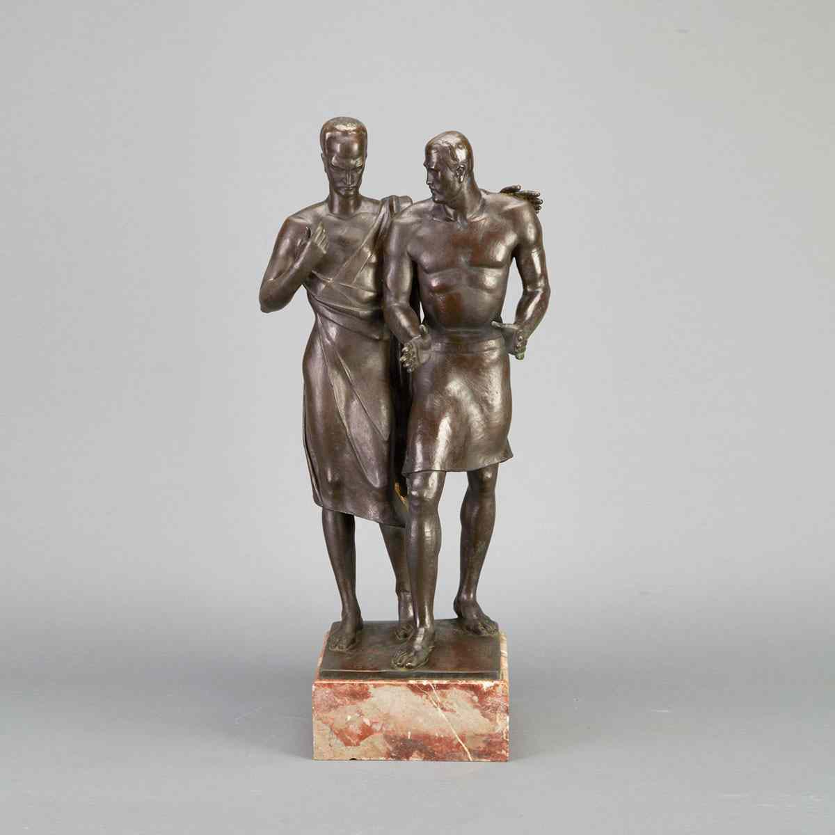 Appraisal: August Wilhelm Goebel German - INDUSTRY AND LABOUR c patinated