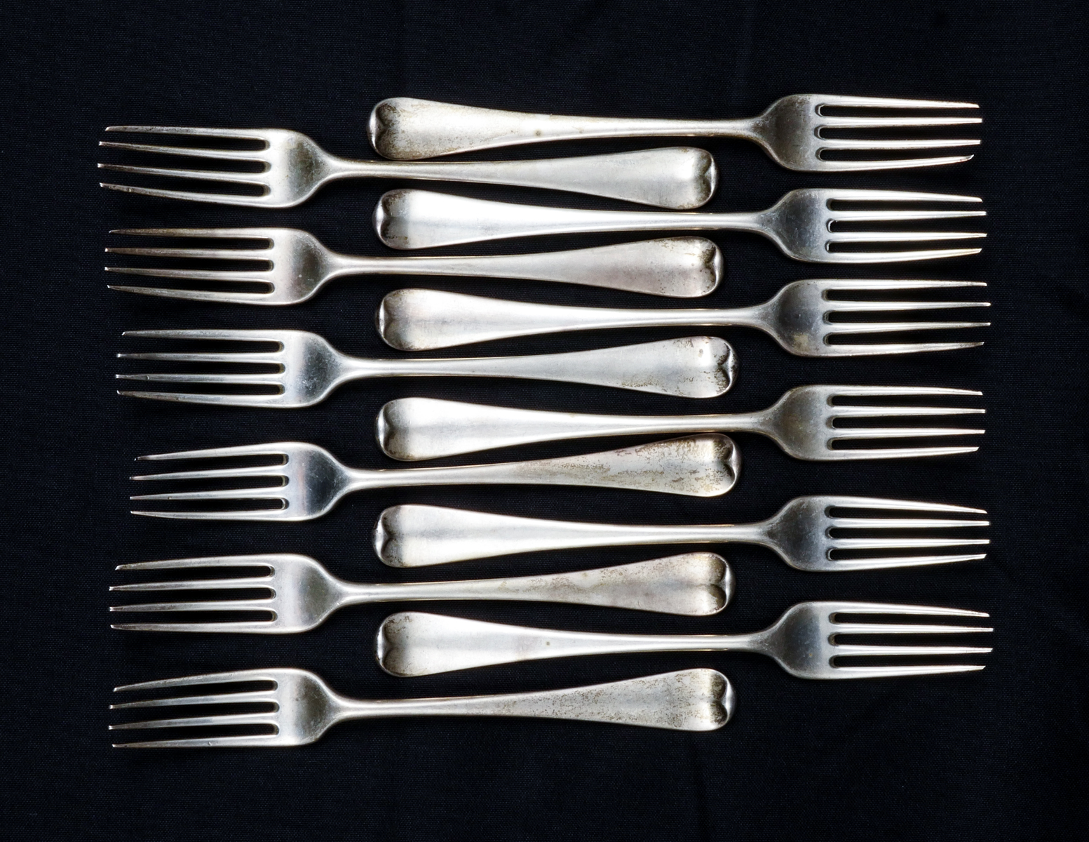 Appraisal: PC TH CENTURY ENGLISH SILVER FORKS Approx Troy ounces Circa