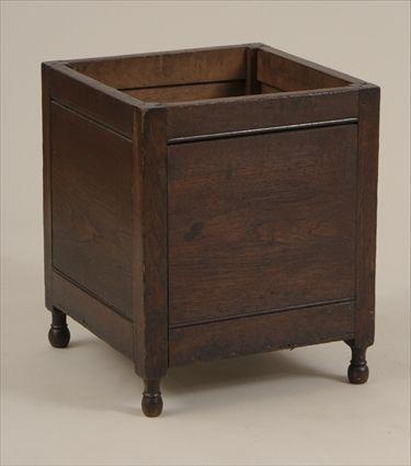 Appraisal: American Walnut Block-Form Box on Turned Feet x x in