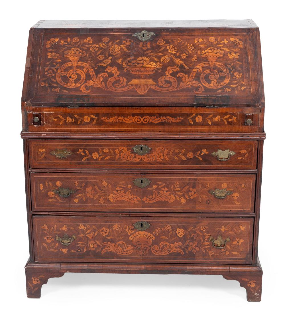 Appraisal: CONTINENTAL TWO-PART SLANT-LID DESK EARLY TH CENTURY HEIGHT WIDTH DEPTH