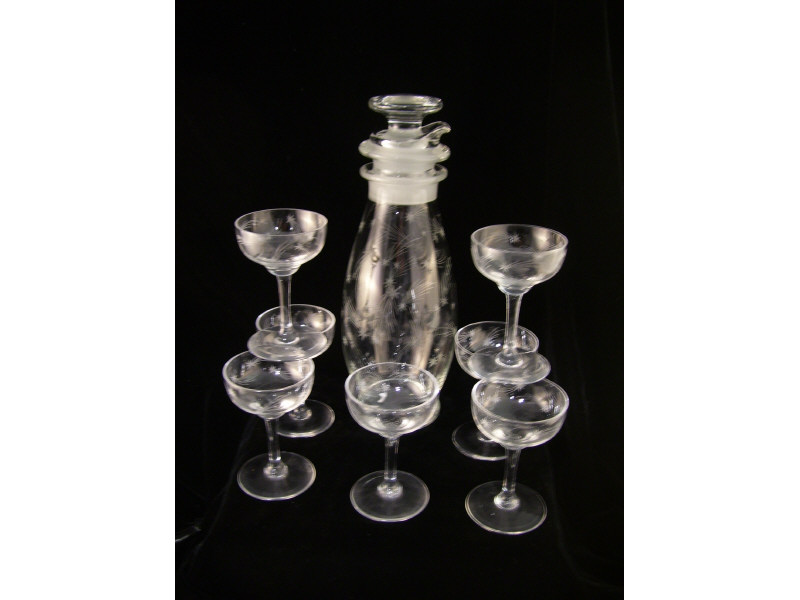 Appraisal: Crystal Cocktail Shaker Stemware Matching set of crystal cocktail shaker