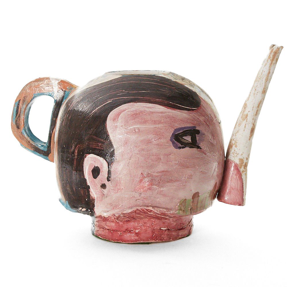 Appraisal: Wesley Anderegg Painted Ceramic Teapot Wesley Aderegg American b Ceramic