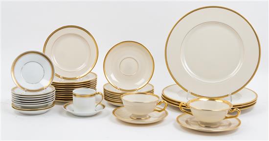 Appraisal: Sale Lot A Collection of Gold-Rimmed Porcelain Serviceware Diameter of