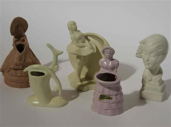 Appraisal: Sale Lot A Group of Five Haeger Pottery Figural Articles