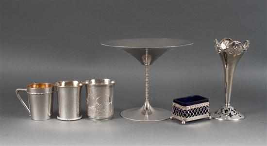 Appraisal: Six German silver table articles by various makers first half-