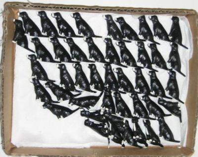 Appraisal: Forty five Britains metal black and white sheep dogs seated