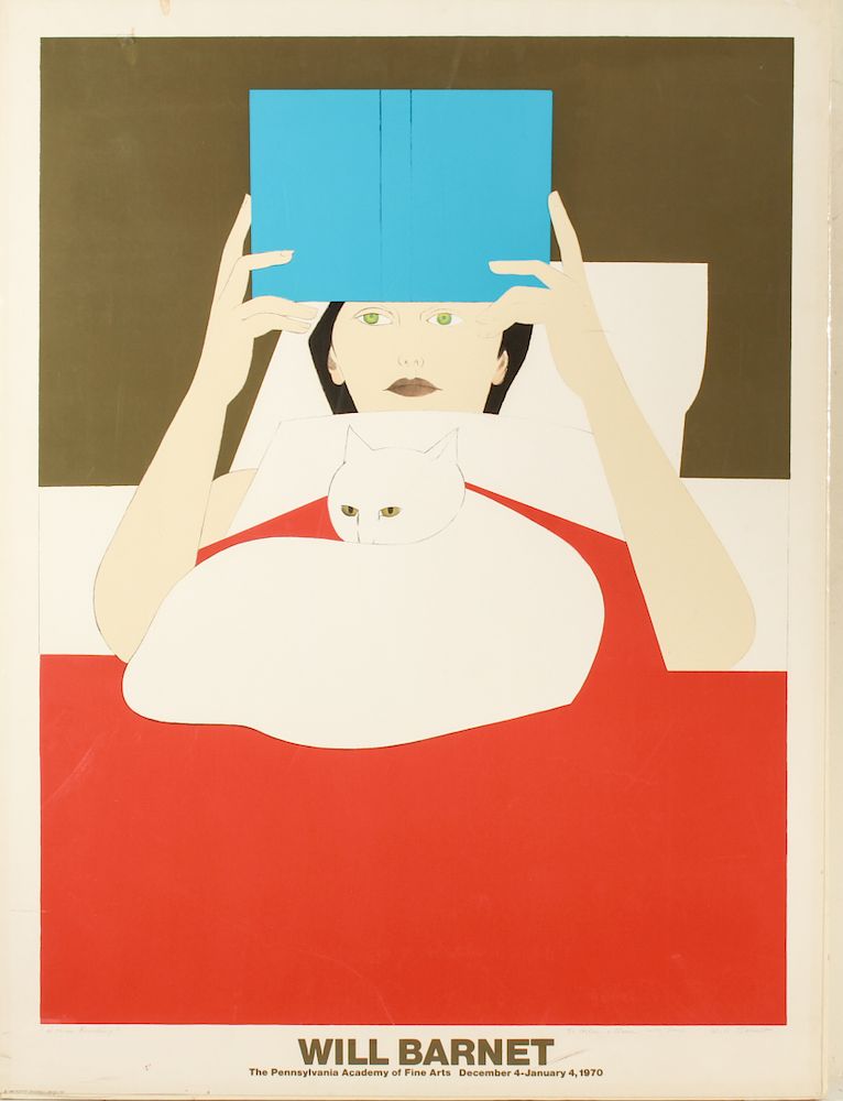 Appraisal: Will Barnet Woman Reading Poster Lithograph Will Barnet American b