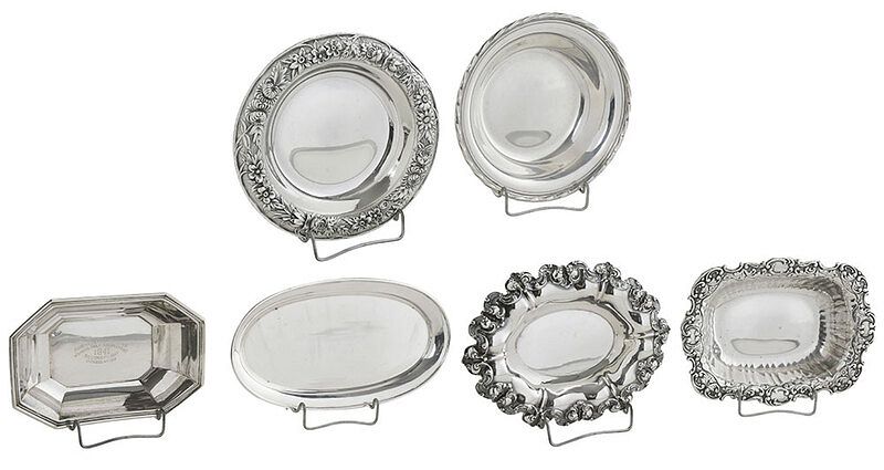 Appraisal: Eight Sterling Dishes American th century oval and round one