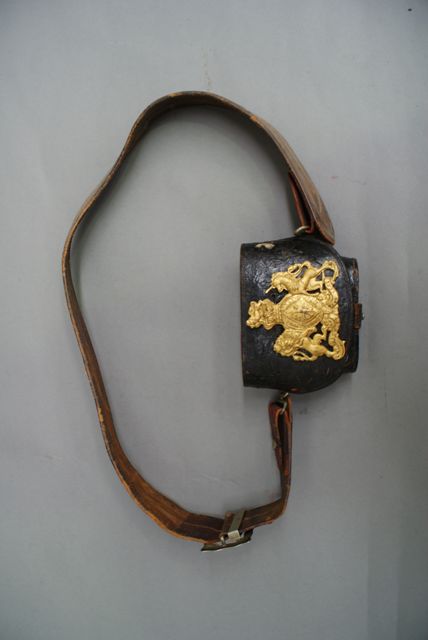 Appraisal: A British Officer's shoulder belt and box with gilded Victorian