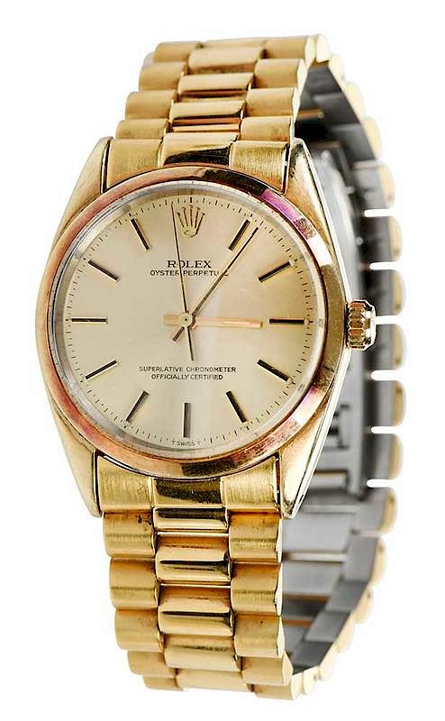 Appraisal: Rolex Movement mm case Rolex oyster perpetual gold-tone dial hour