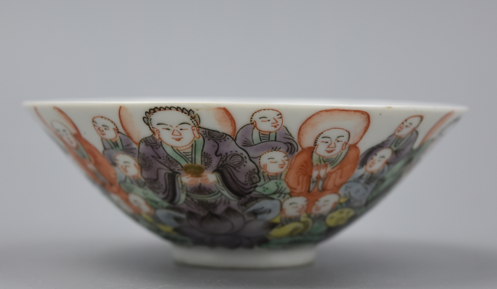 Appraisal: CHINESE FAMILLE ROSE BOWL W BUDDHA TH C with shallow