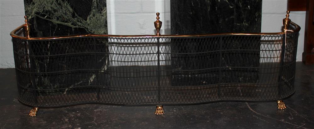 Appraisal: BRASS AND WIRE MESH FIRE FENDER Provenance Estate in Maryland