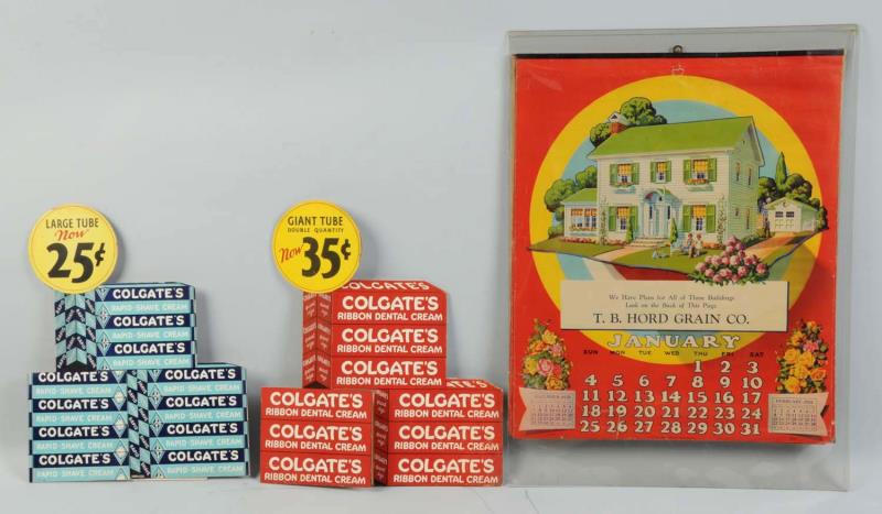 Appraisal: Lot Of Colgate Toothpaste Displays Calendar This lot contains two