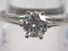 Appraisal: An carat white gold diamond solitaire ring estimated diamond content