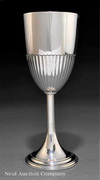 Appraisal: A German Silver Goblet c with fluted bowl and trumpet