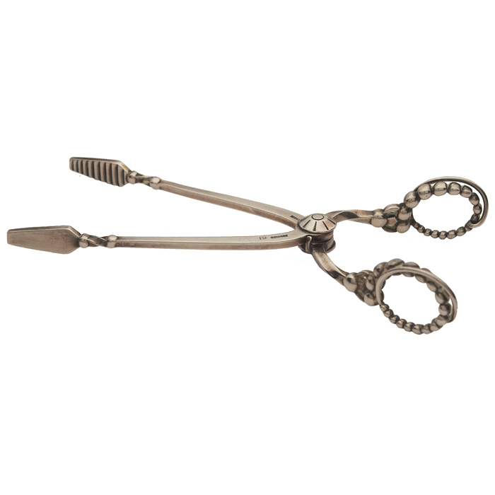 Appraisal: Georg Jensen sugar tongs sterling silver with sculpted designs at