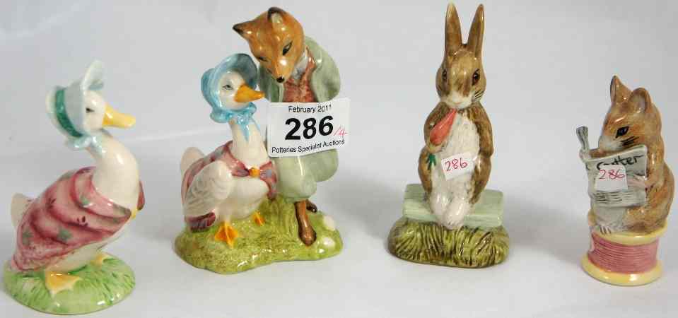 Appraisal: Royal Albert Beatrix Potter Figures Jemima Puddleduck with Foxy Whiskered