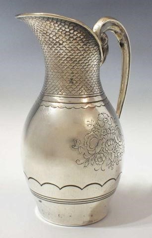 Appraisal: Spanish silver pitcher J Perez Fernandez Spanish th c with