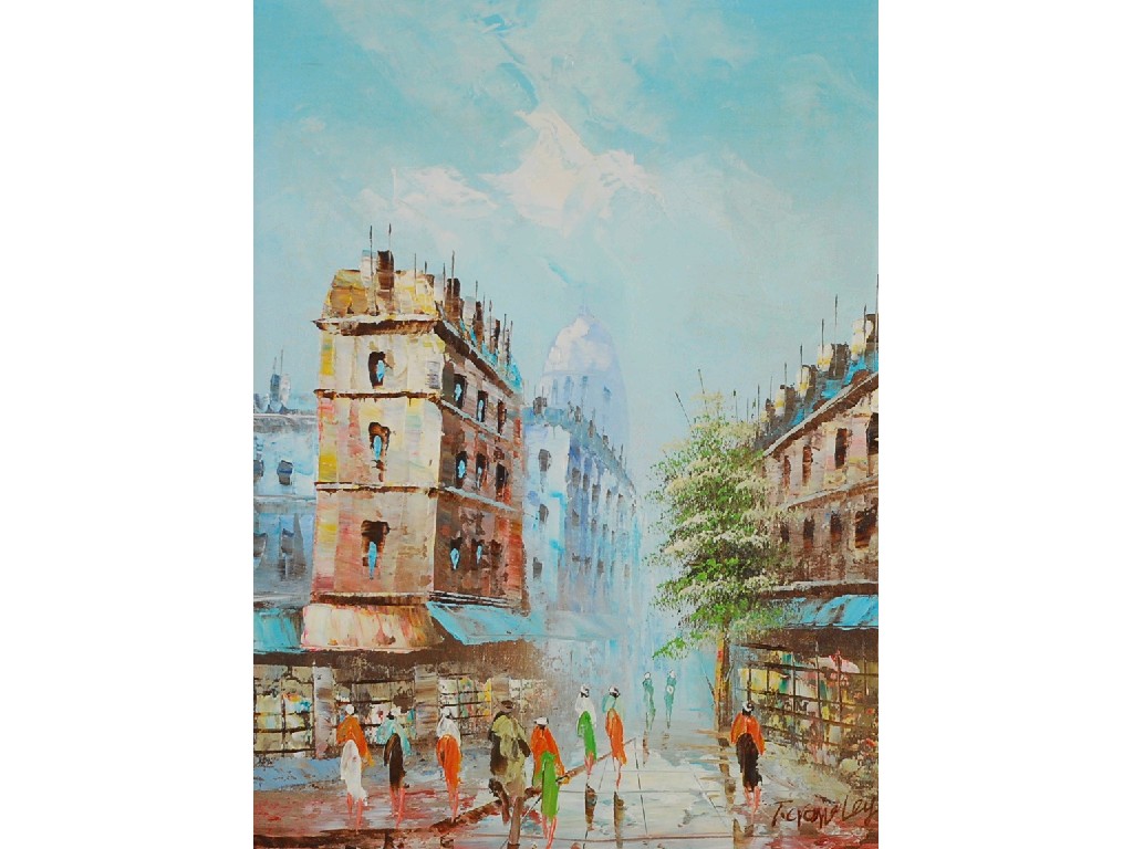 Appraisal: FRENCH SCHOOL modern OIL PAINTING ON CANVAS A Paris street