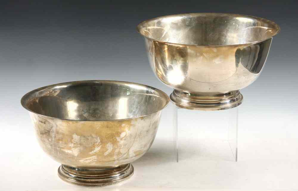 Appraisal: PAIR STERLING PUNCH BOWLS - Pair Sterling Silver Punch bowls