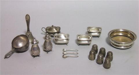 Appraisal: GROUP OF SILVER SILVERPLATE Each comprising an open salt a