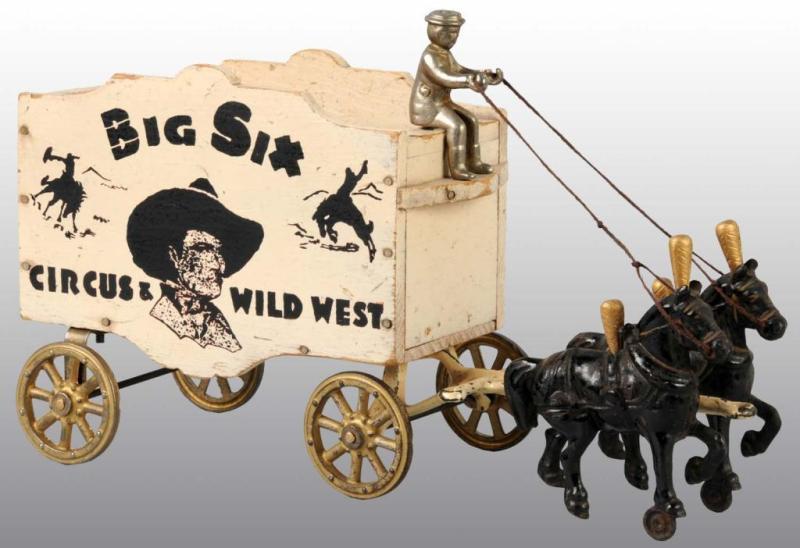 Appraisal: Arcade Big Six Wild West Wagon Toy Description Back end