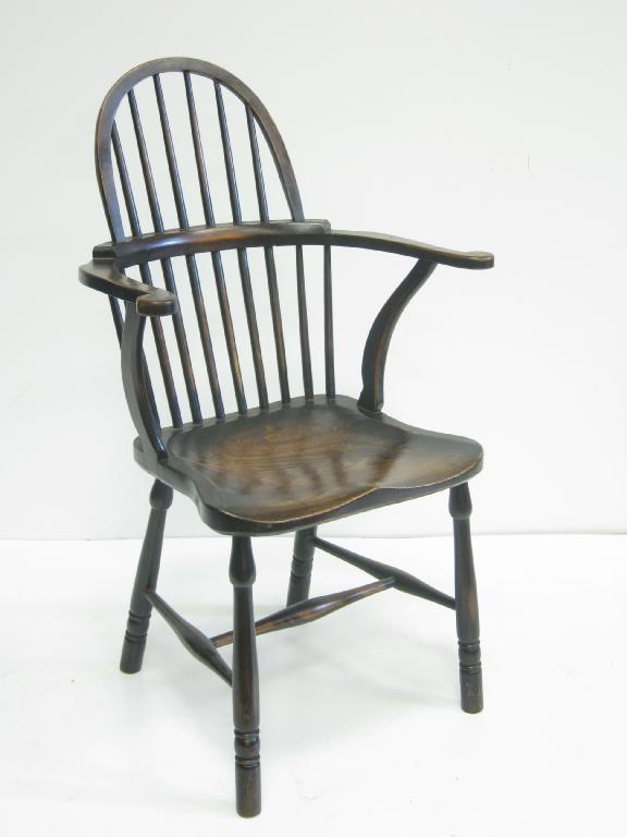 Appraisal: A th Century West Country Windsor Elbow Chair with shaped