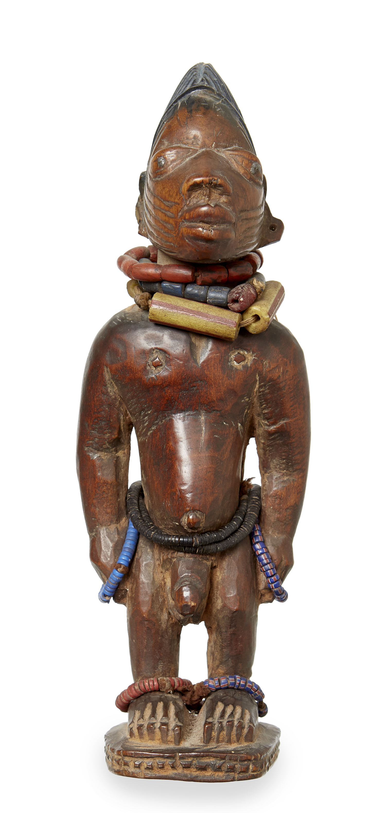 Appraisal: YORUBA MALE TWIN FIGURE NIGERIA EARLY TH CENTURY WITH ANTIQUITY