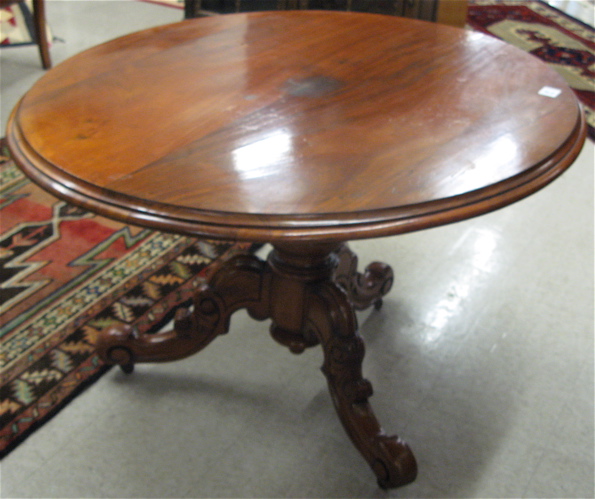 Appraisal: VICTORIAN MAHOGANY TILT-TOP LOO TABLE Scottish th century having a