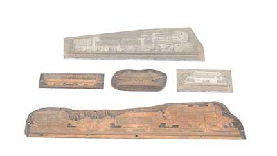 Appraisal: Hornby O Gauge copper printing plates for various O Gauge