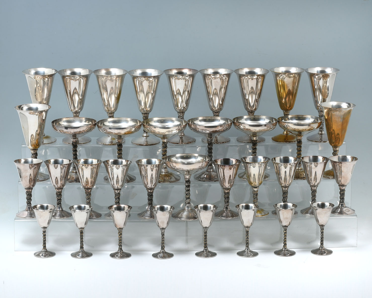 Appraisal: PC F B RODGERS SILVER PLATED GOBLETS Comprising - Margarita