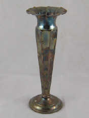 Appraisal: A tapered fluted silver vase by Walker and Hall Chester